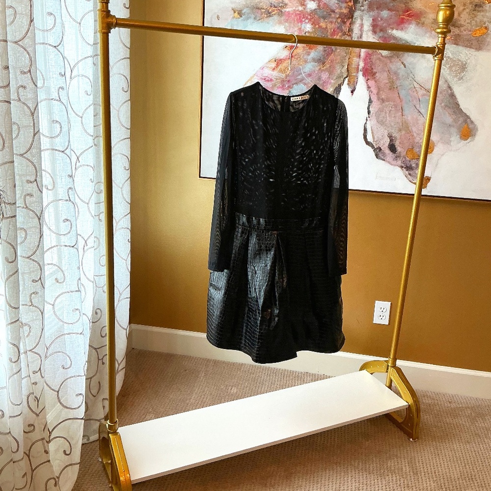 Alice & Olivia Chara Mini Black Dress Size 10